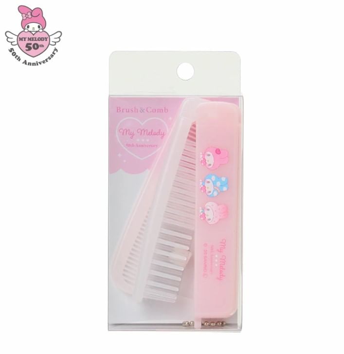 Sanrio - My Melody opvouwbare borstel- en kamset (My Melody 50-jarig jubileum)