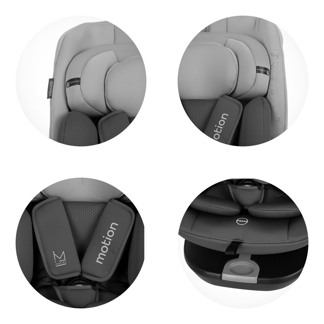 Chipolino i-Size Kindersitz Motion (40 - 150 cm) Isofix 360° drehbar verstellbar rosa