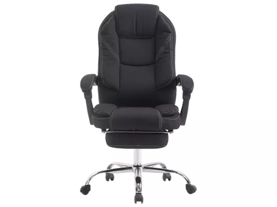Chaise de bureau - Tissu & Métal chromé - Noir - Castle