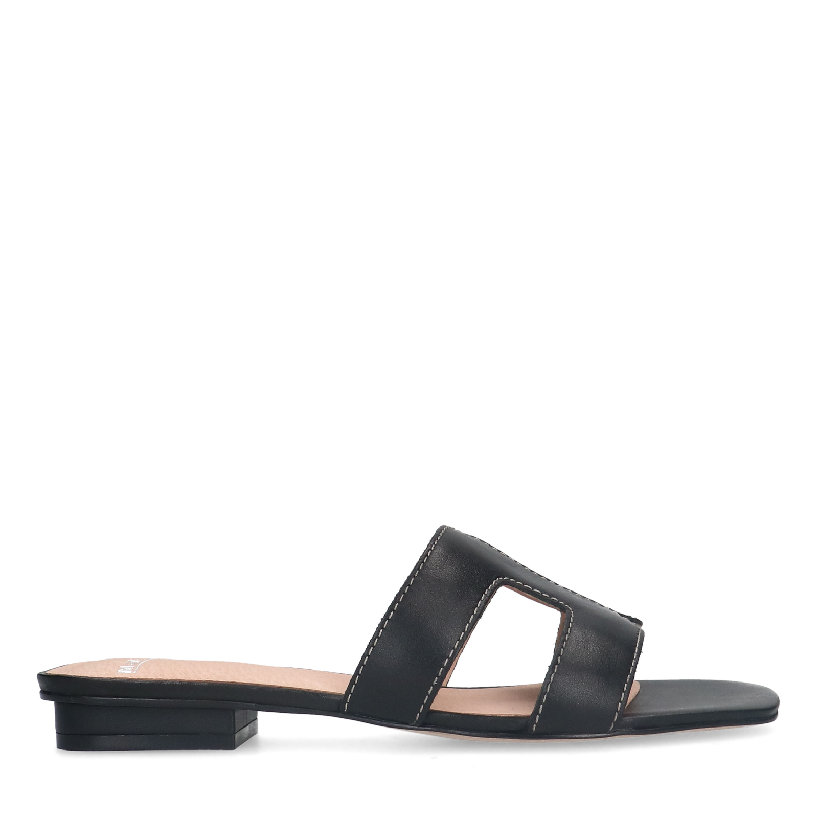 Zwarte leren slippers