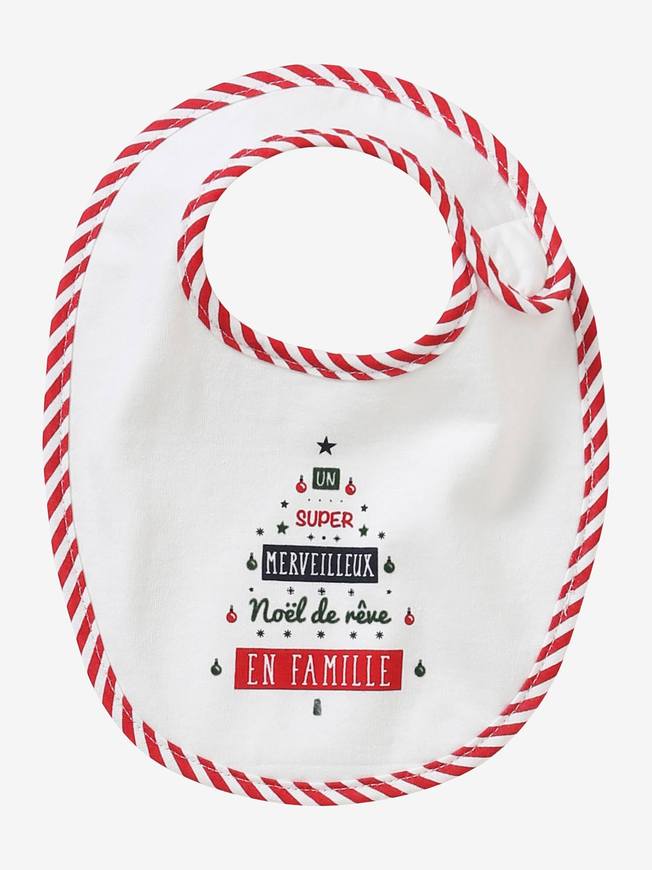 Conjunto de 3 babadores para bebê, modelo especial de Natal, ideal para toda a família. Cor vermelha lisa, tamanho médio, com estampas.