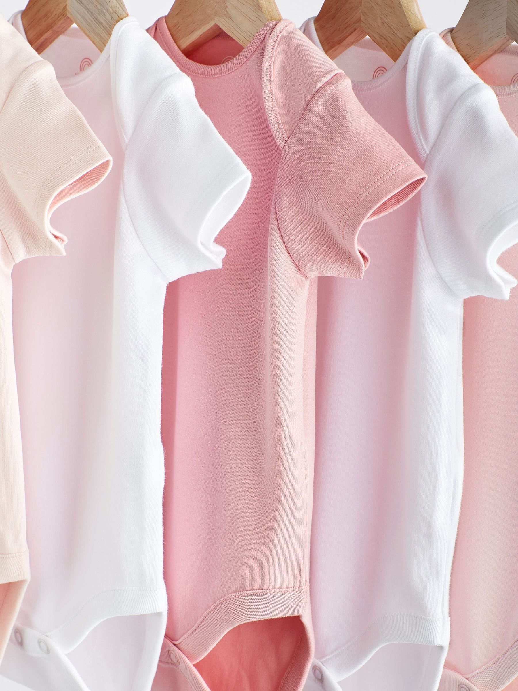 Roze/wit - Essentiële babyrompertjes met korte mouwen