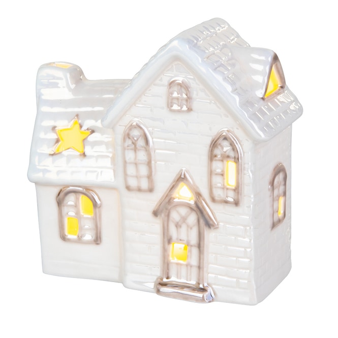 Haus mit LED - ca. 11,5 x 5,5 x 10,5 cm