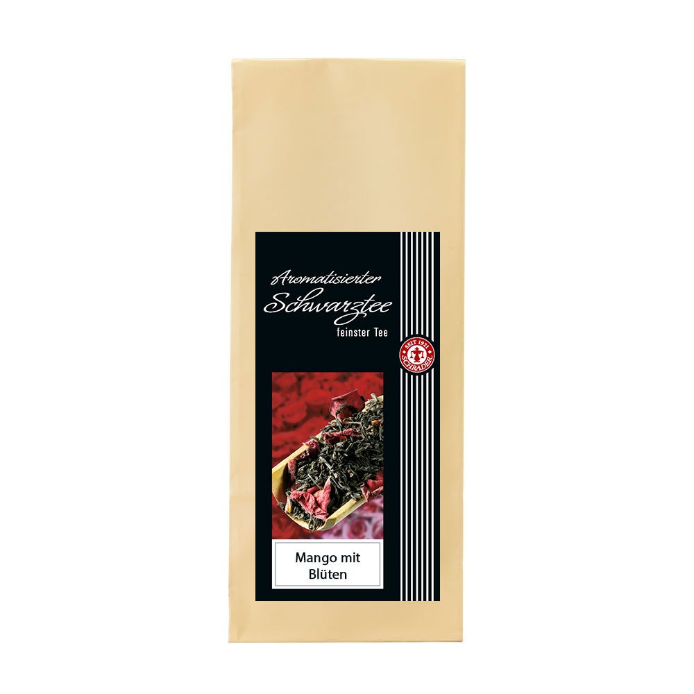 Schrader Schwarztee Mango mit Blüten
