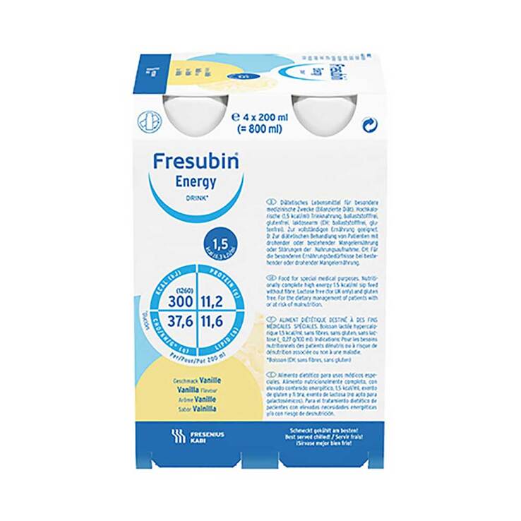Fresubin Energy Drink Vanille Trinkflasche Re, 4X200 ml