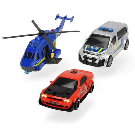 Dickie Toys SOS Serie dickie-police Chase mit 2 Fahrzeugen und 1 Heli