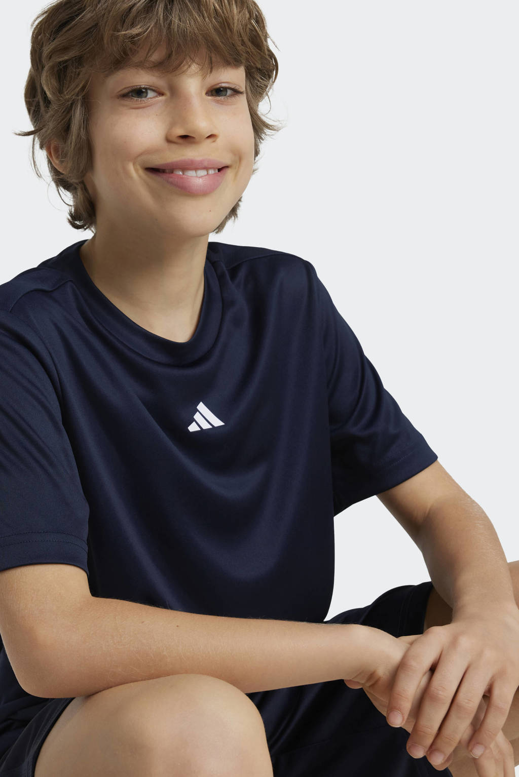 adidas junior voetbalshirt training donkerblauw/wit