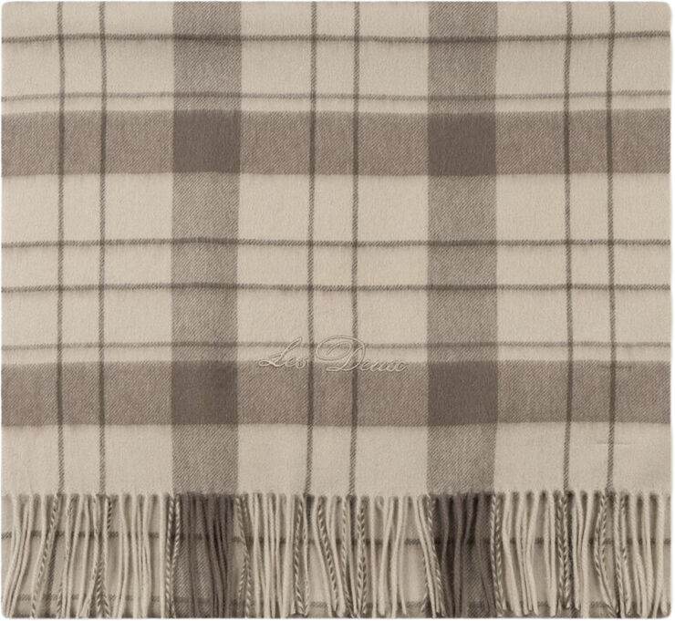 Les Deux Les Deux Check Wool Scarf Beige