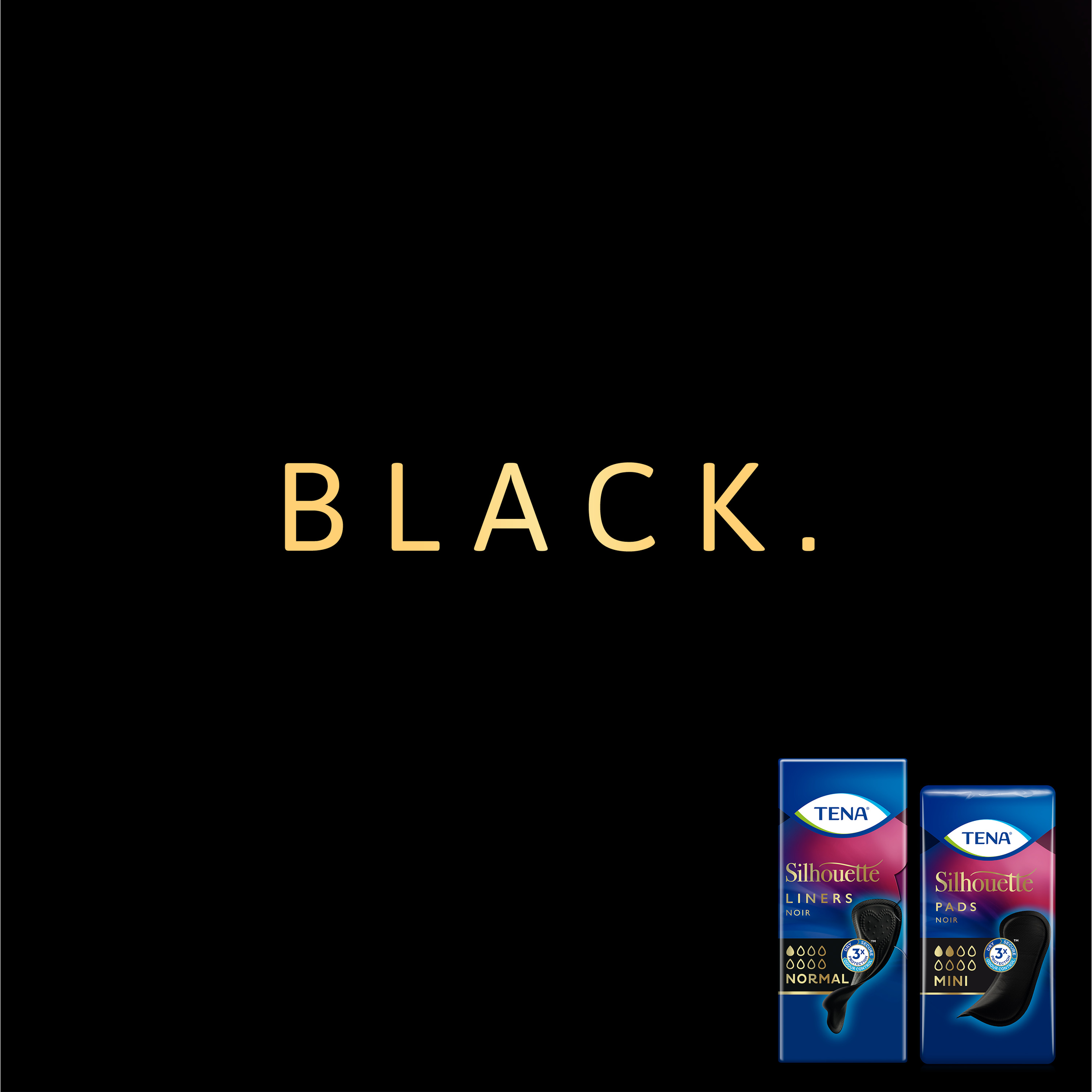 Tena Silhouette noir mini pad (18 stuks)