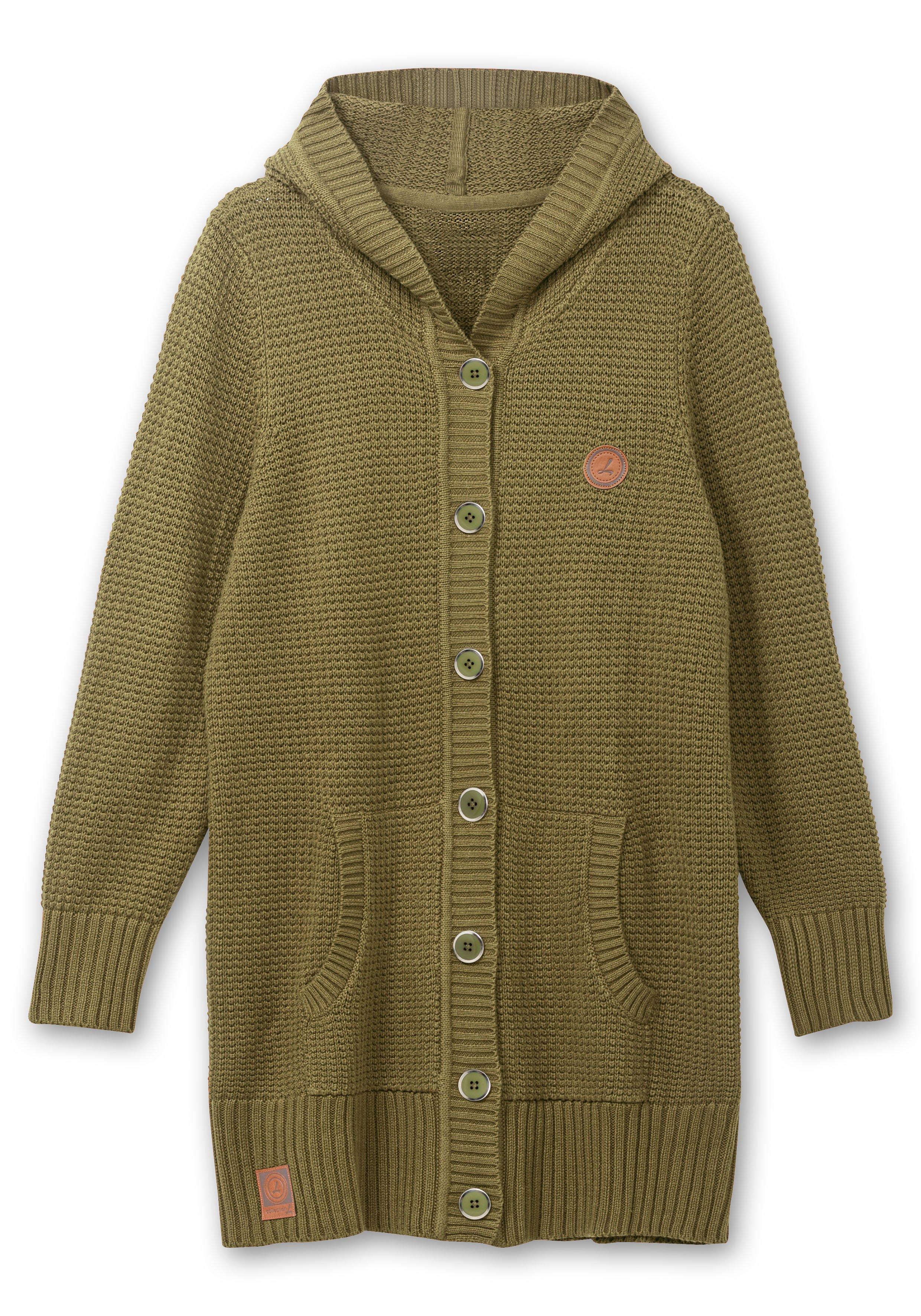 Strickjacke mit Kapuze, in Longform