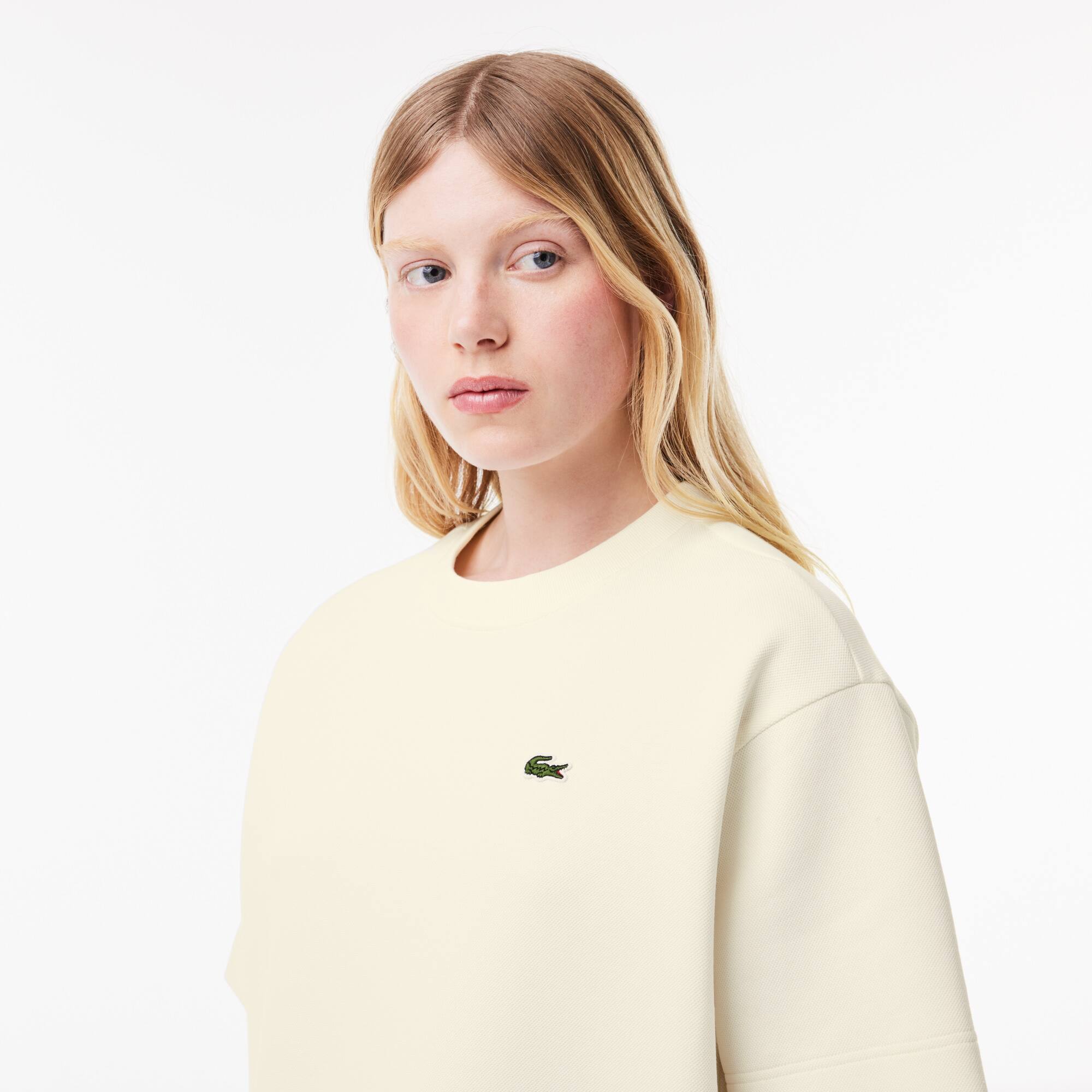 Extragroßes zweiseitiges Piqué T-Shirt T-Shirts - Weiss - Lacoste - Damen