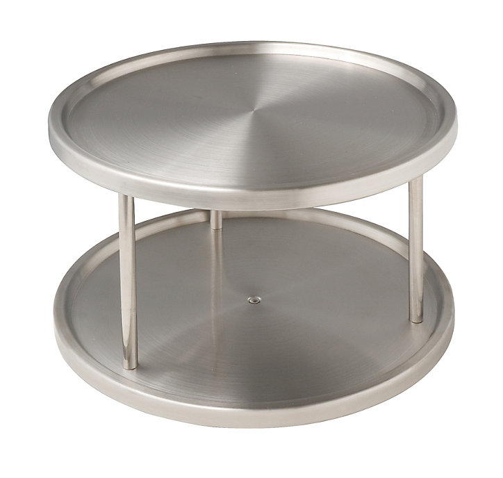 Plateau tournant double L. 26,5 cm x H. 16 cm inox