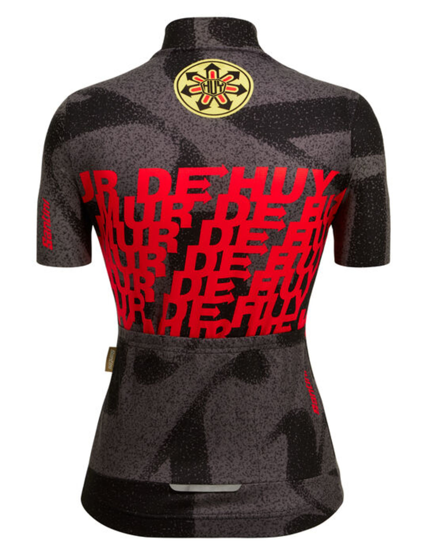 Santini LA FLECHE WALLONE Fietsshirt Korte Mouwen Geel/Zwart/Rood Dames