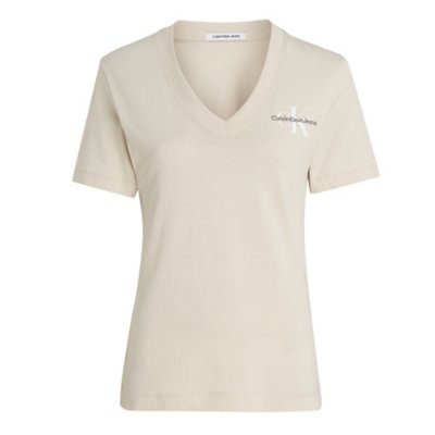 Tee-shirt à manches courtes femme Monologo Slim V-Neck CALVIN KLEIN
