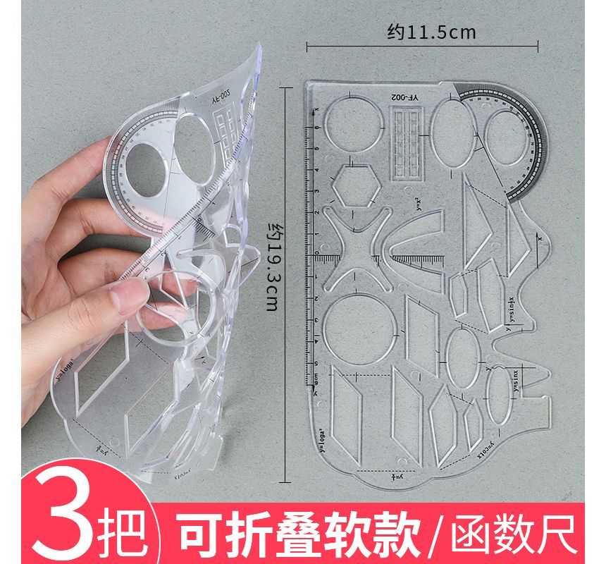 Yogow - Plastic tekensjabloon (verschillende ontwerpen) / Set