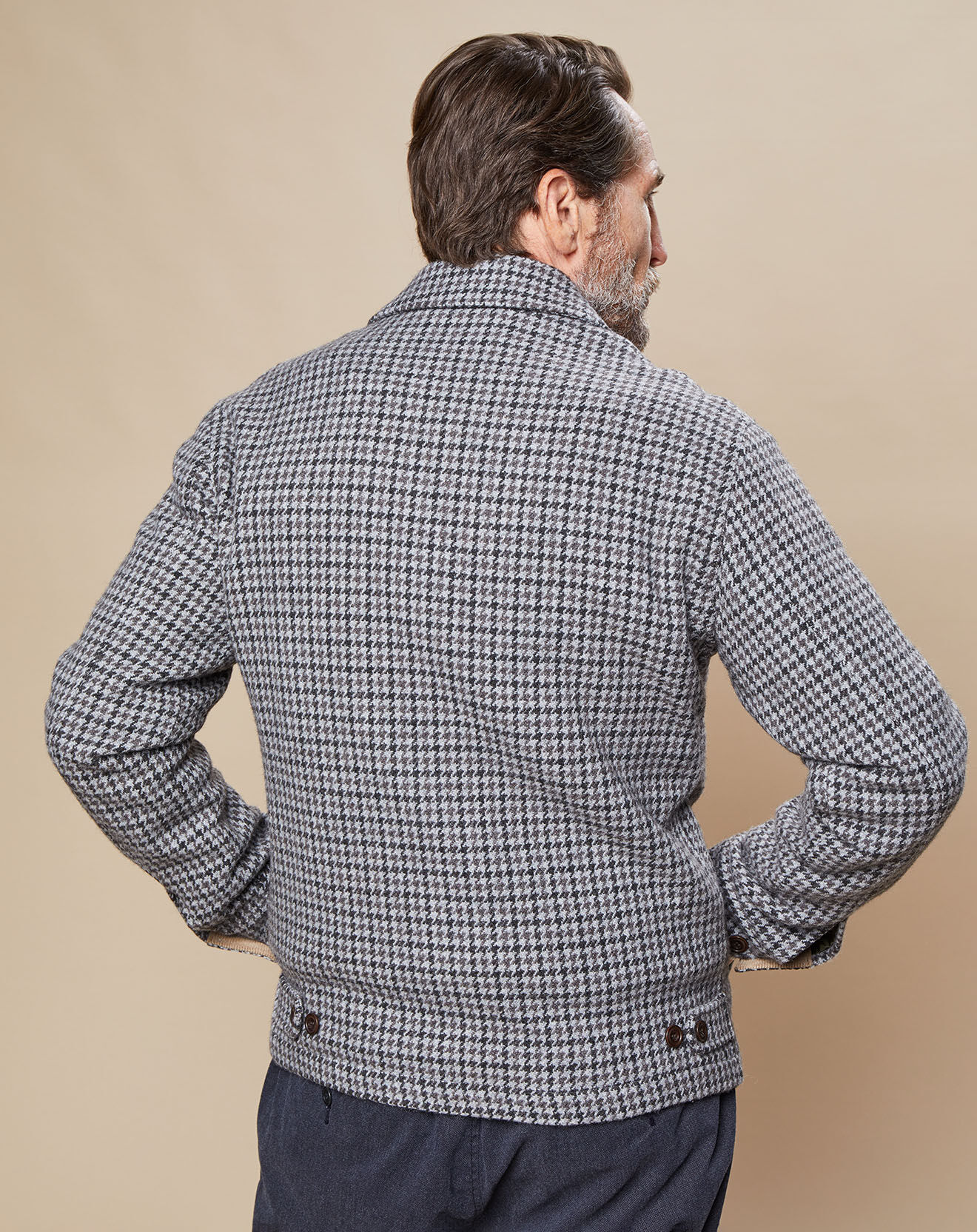 Hartford Blouson en Laine mélangée Desmond pied-de-poule flanelle/charcoal/noix