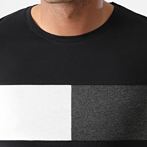 Tee Shirt Manches Longues Empiècement Bicolore 1802 Noir Gris Anthracite
