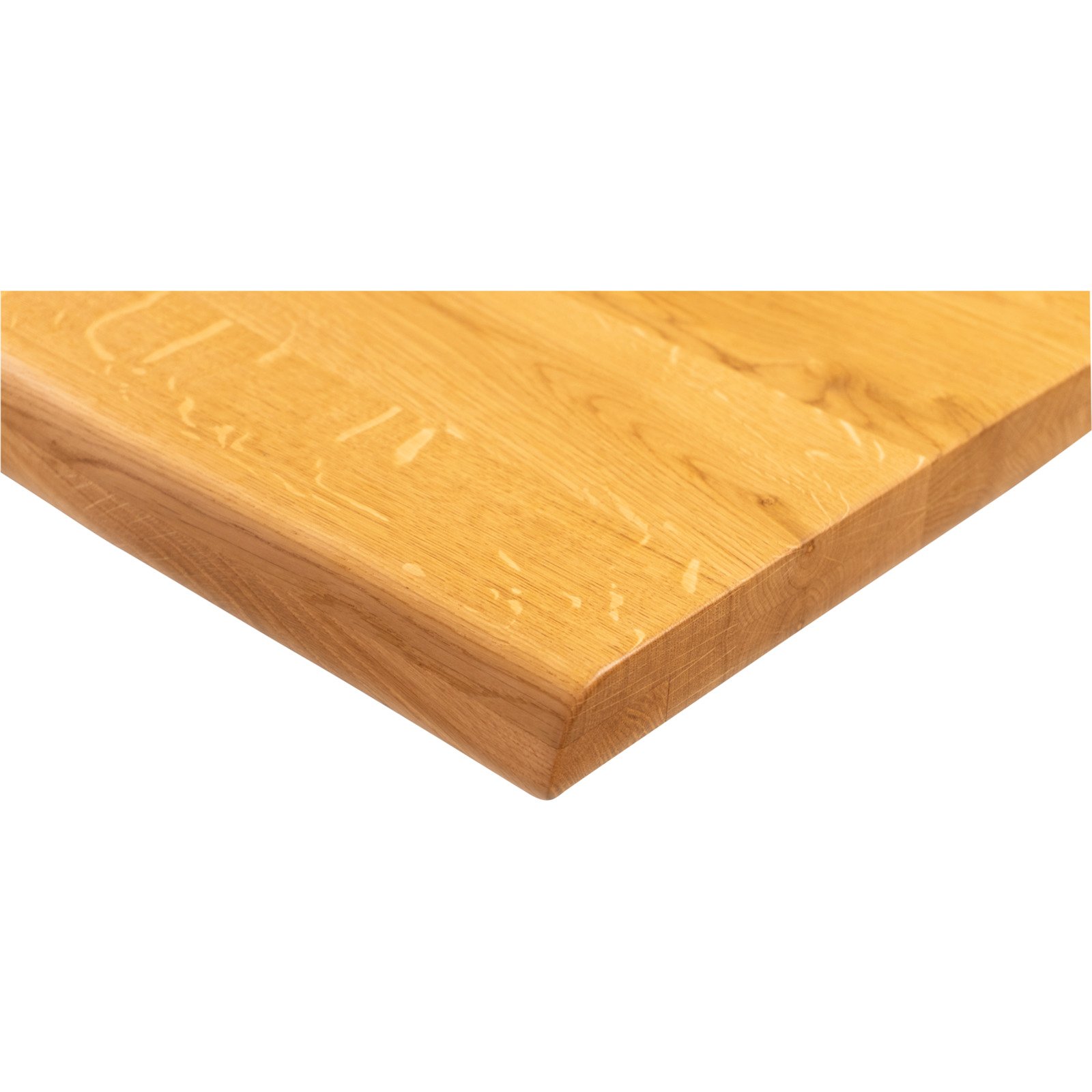 Tisch Flims Eiche massiv, Baumkante, X-Fuss 180 x 76 x 90 cm