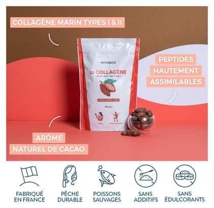 Collagène Marin - Peau et Santé des Articulations - Goût Cacao - 190 grammes