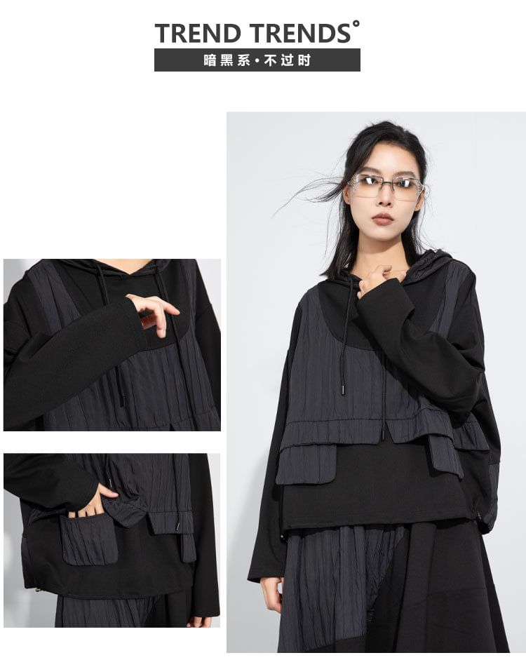 KUMI - Effen Mock Tweedelige Hoodie