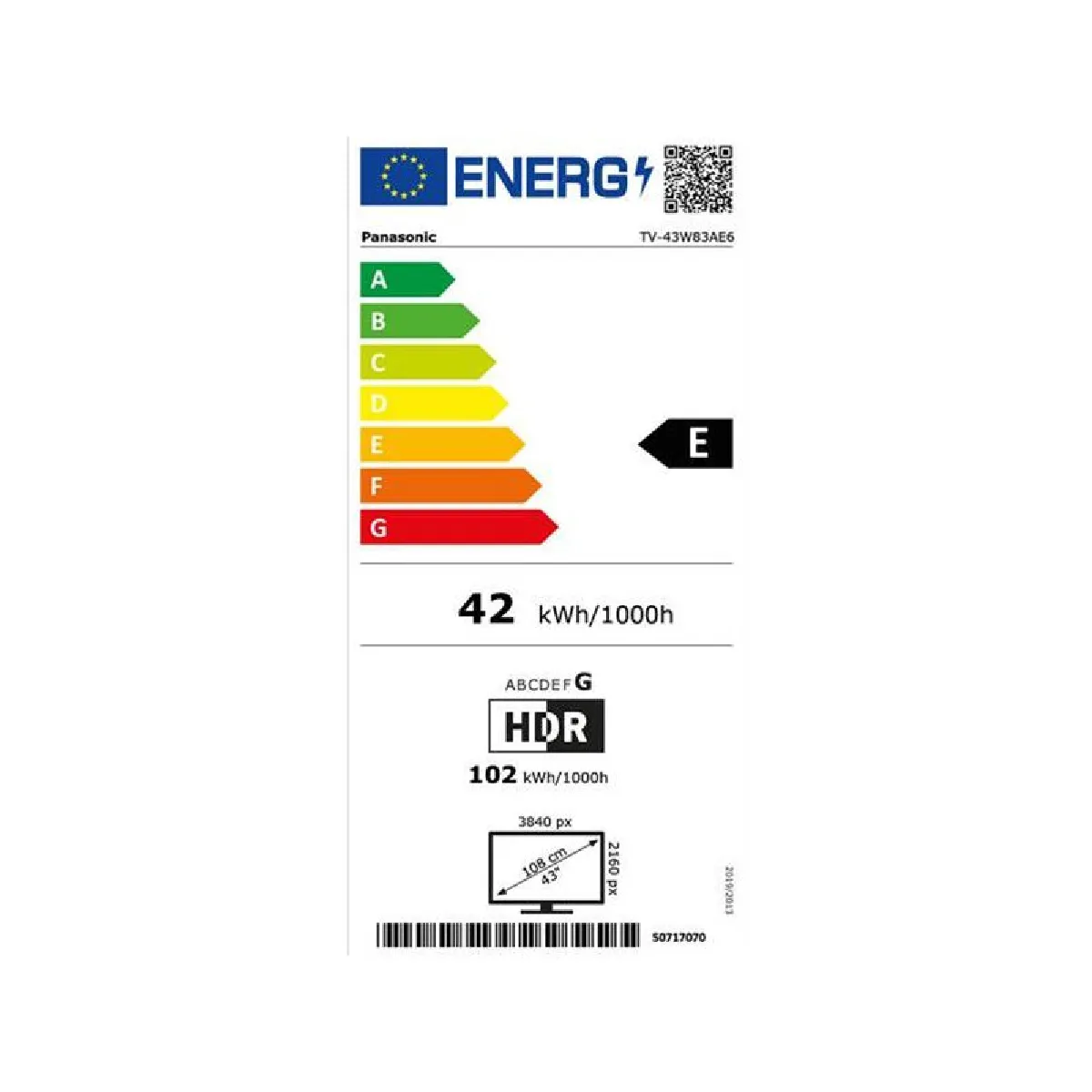 Panasonic TV43W83AE6 - 108 cm 4K UH