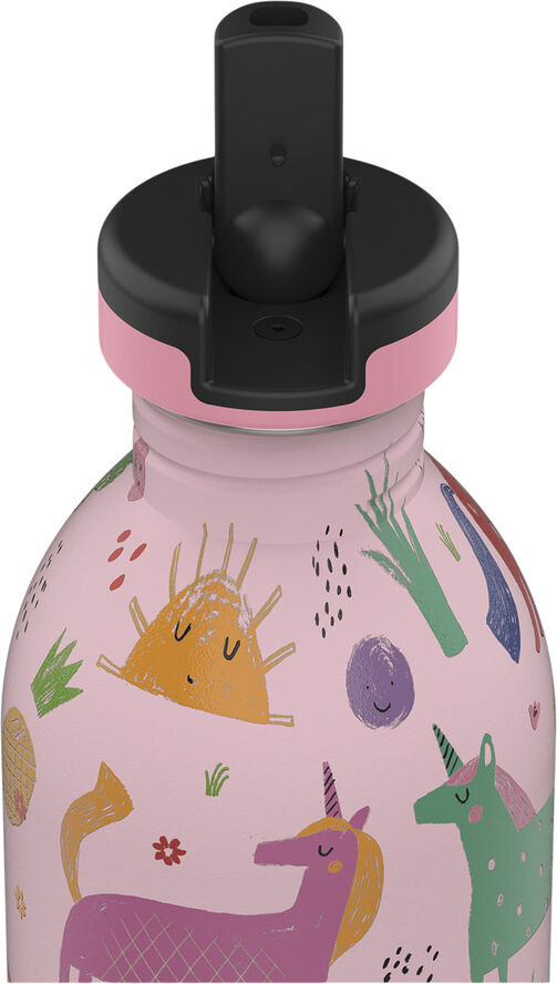 24Bottles Drikkeflaske - Urban Bottle - Magic Friends - w. Sports Lid Lyserød