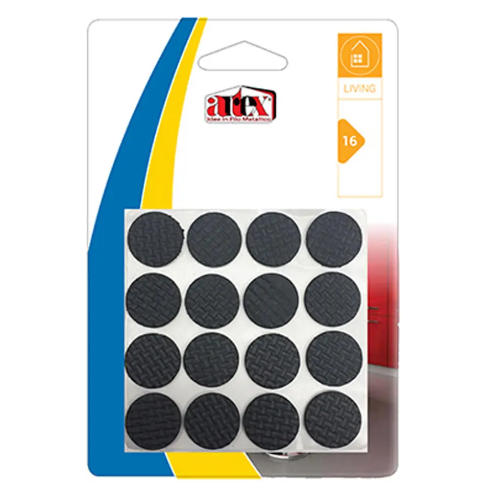 Artex Meubelviltjes/antislip - zwart - 16x - rubber - rond - 2,2 cm