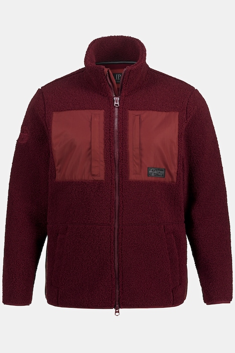Teddyjacke, Outdoor, Nylon-Einsätze, Stehkragen, elastische Abschlüsse