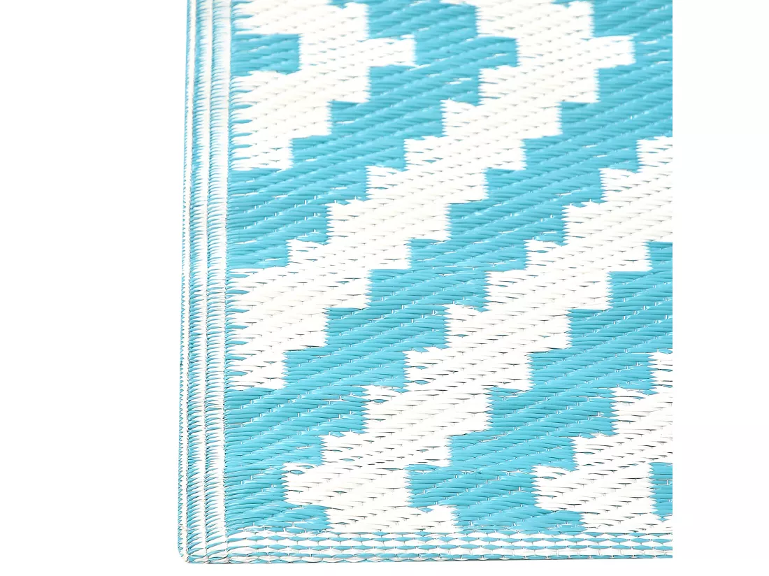 Tapis extérieur bleu motif losanges 120 x 180 cm HAPUR