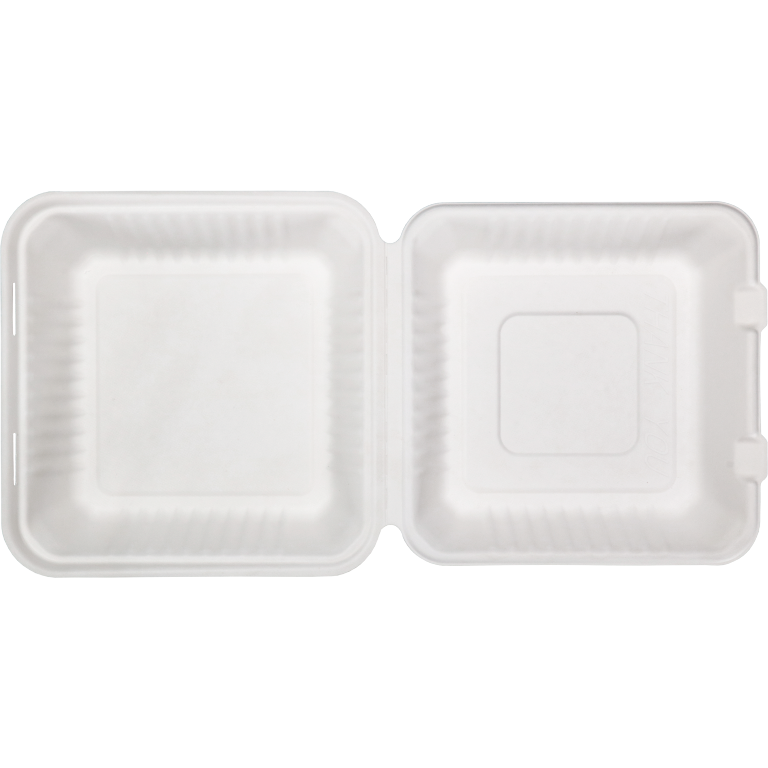 Depa Bak, Bagasse (suikerrietpulp), 1200ml, maaltijdbox, 23x23x7.8cm, wit