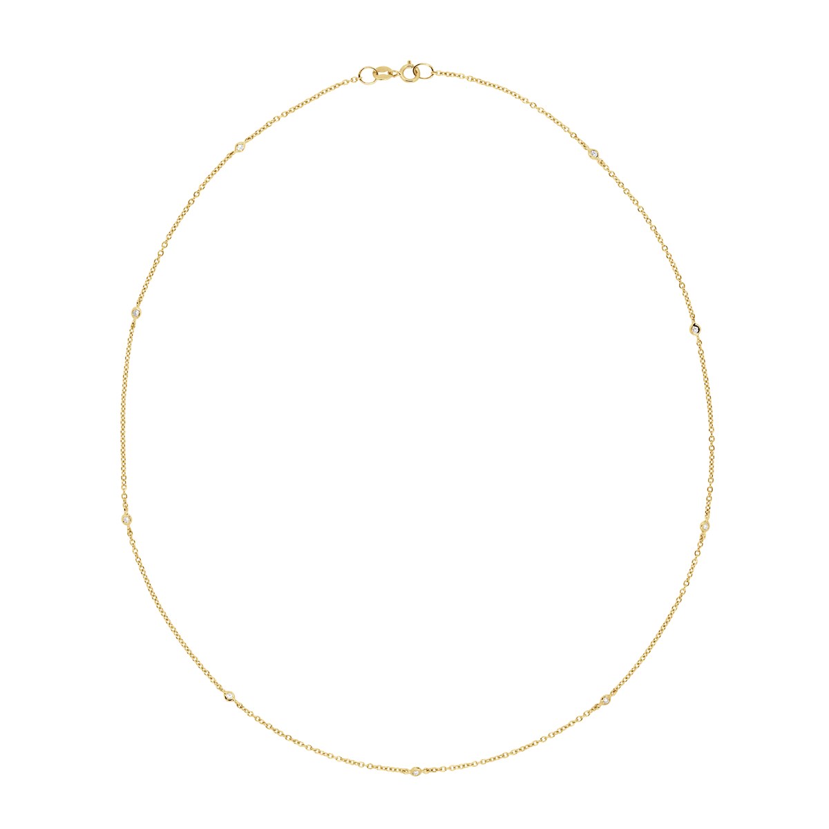 Collier Or Jaune alterné Diamants 0,10 Cts