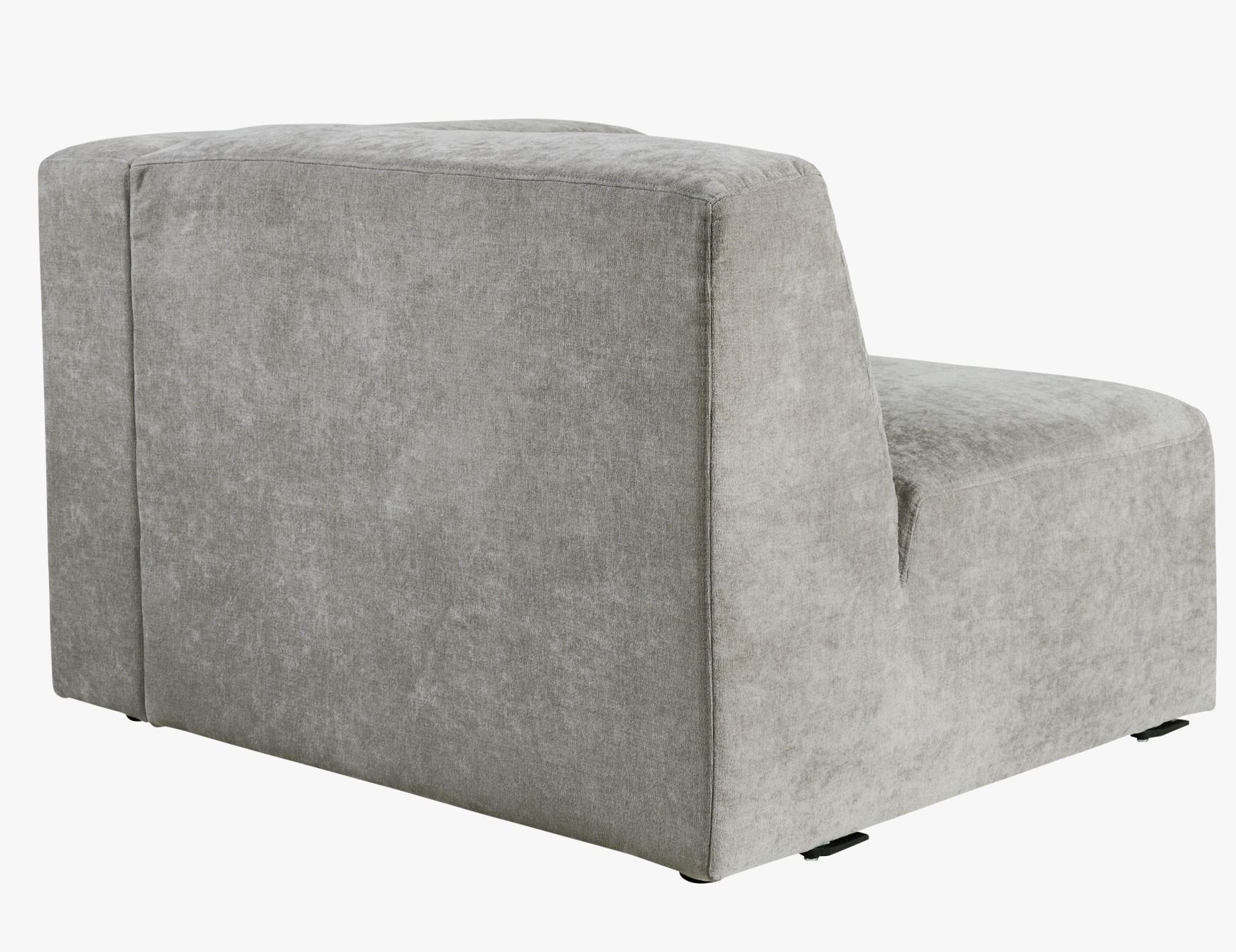 Modulsofa 1,5 seter m/armlene høyre grå - 110x93x73 cm