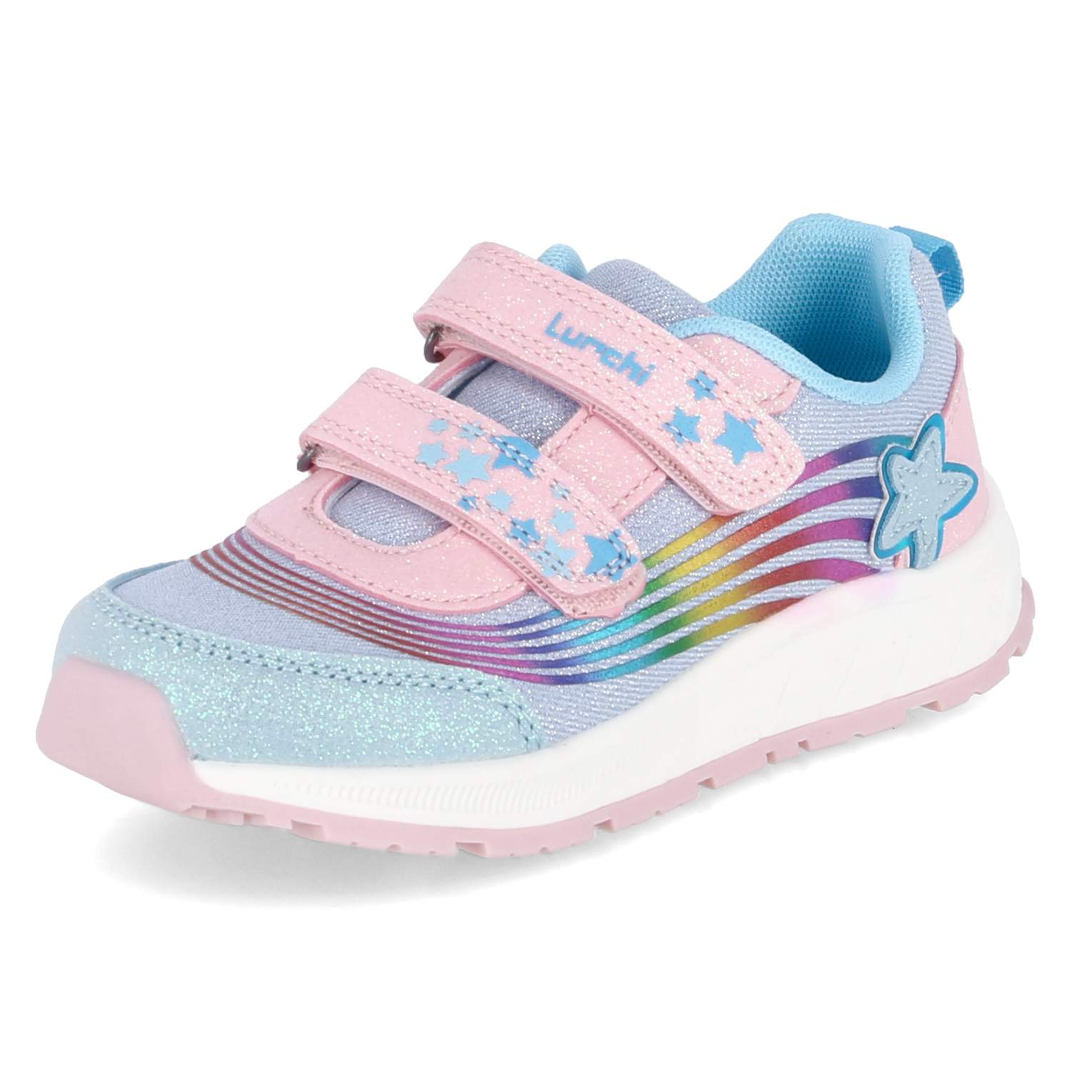 Lurchi Klettschuhe - ltblue-rose glitter