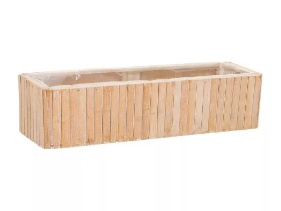 Panier rectangulaire en bois marron 45.5x14.5x11h