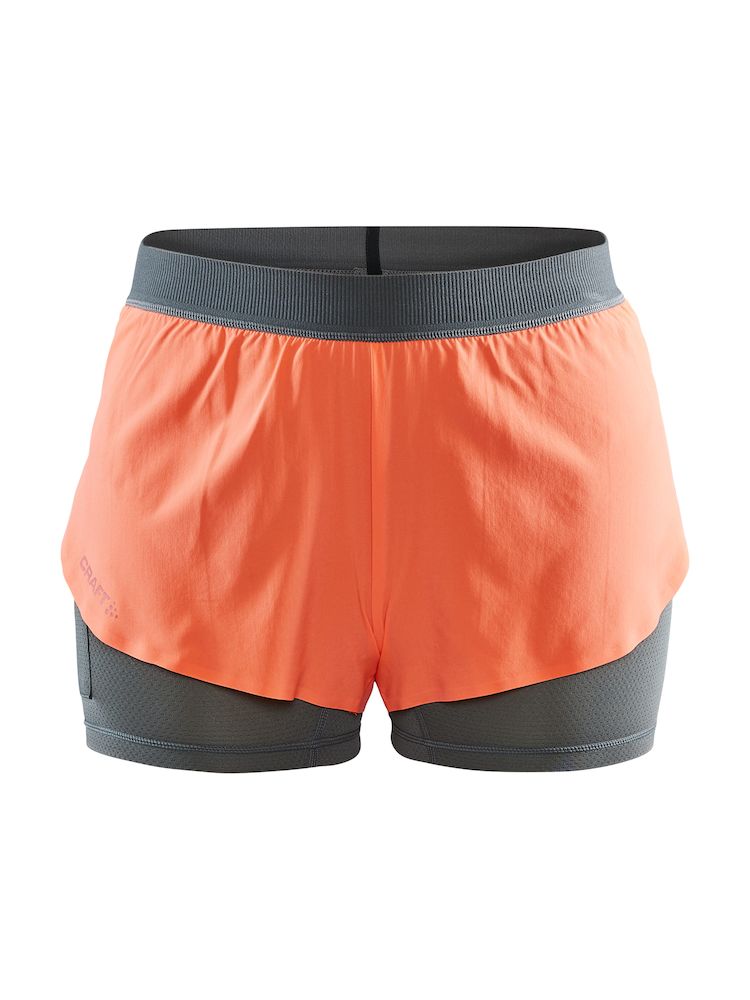 Craft Vent 2in1 Racing Shorts Grå/Orange Dame