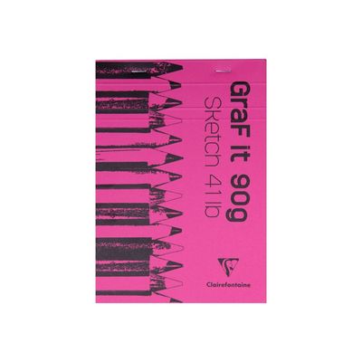 Clairefontaine Graf It - Carnet de croquis - 80 feuilles - A5 - 90 gr - disponible dans différentes couleurs