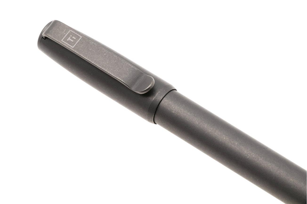 Big Idea Design Base Line Capped Pen BS-CA-SW Stonewashed Titanium, everyday carry pen