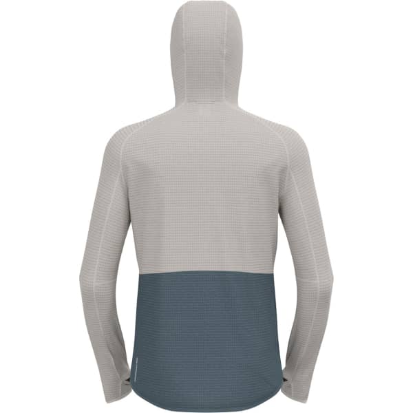 Veste polaire randonnée ODLO ASCENT MID LAYER HOODY FULL ZIP SILVER CLOUD/DARK SLATE
