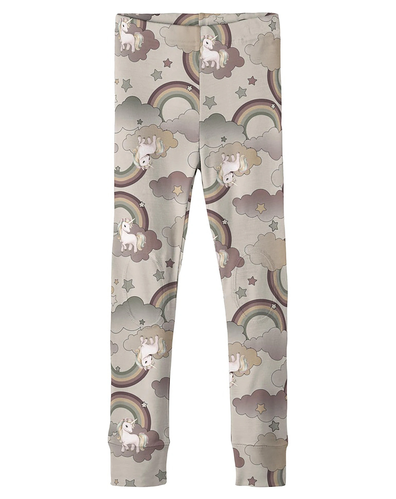 Woll-Leggings NMFWILLITUS AOP in moonbeam
