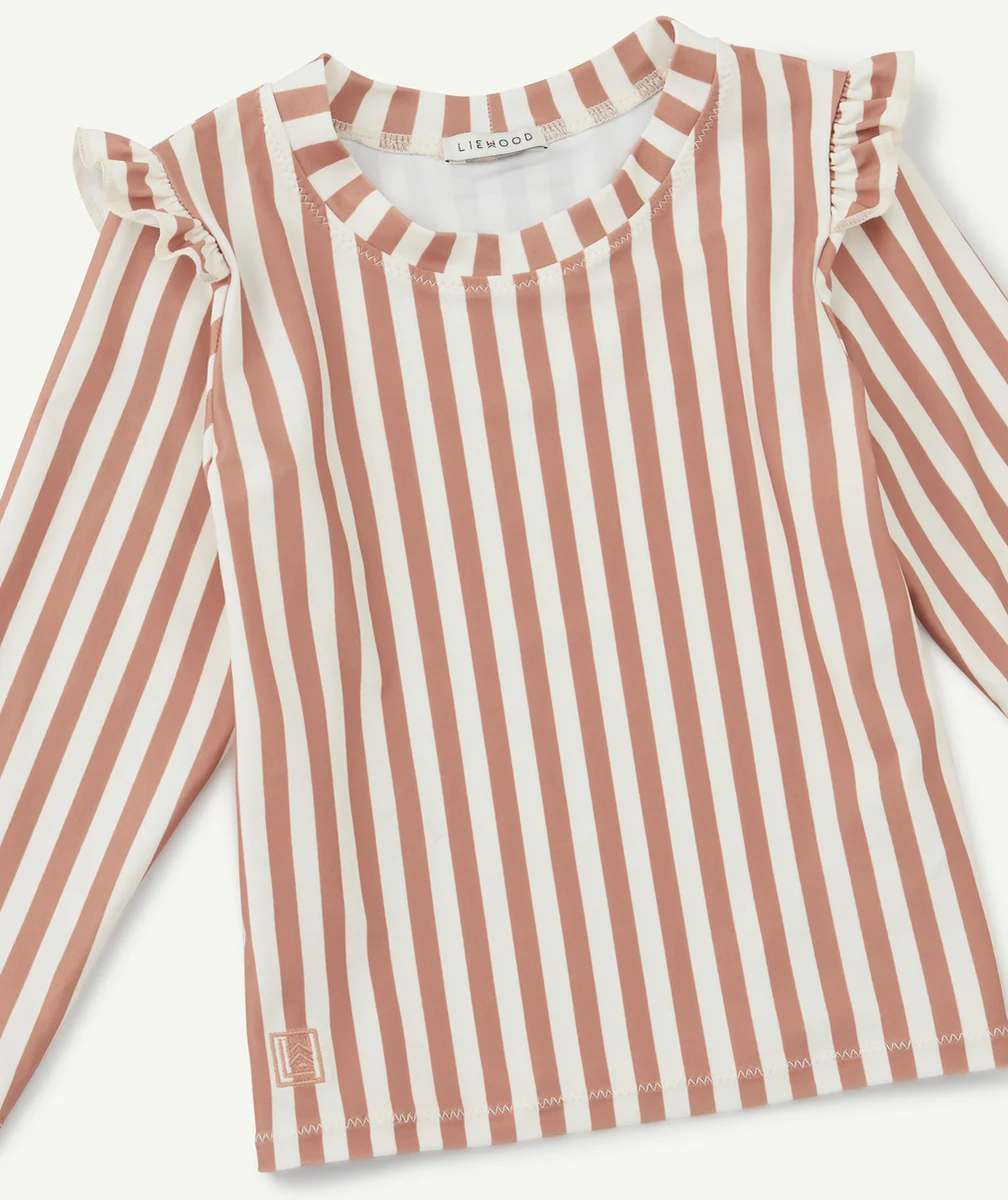 LIEWOODT-SHIRT DE BAIN TENLEY BÉBÉ ANTI-UV RAYÉ BLANC ET TOSCANE
