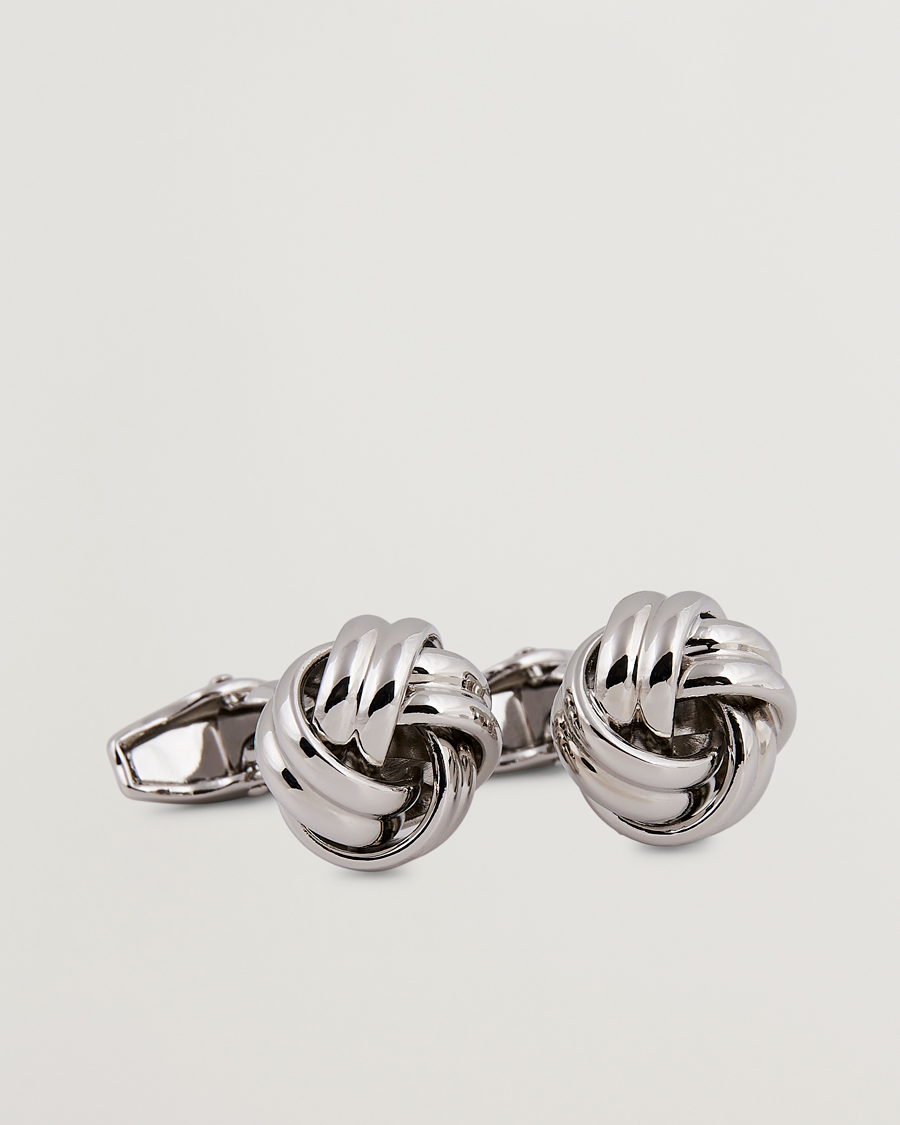 Amanda Christensen Knot Cufflink & Shirt Studs Set Silver