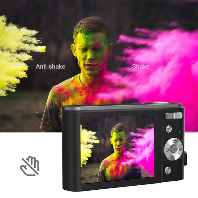 Digitalkamera 2.7K 48MP 1080P, 16x zoom, 32GB kort Sort