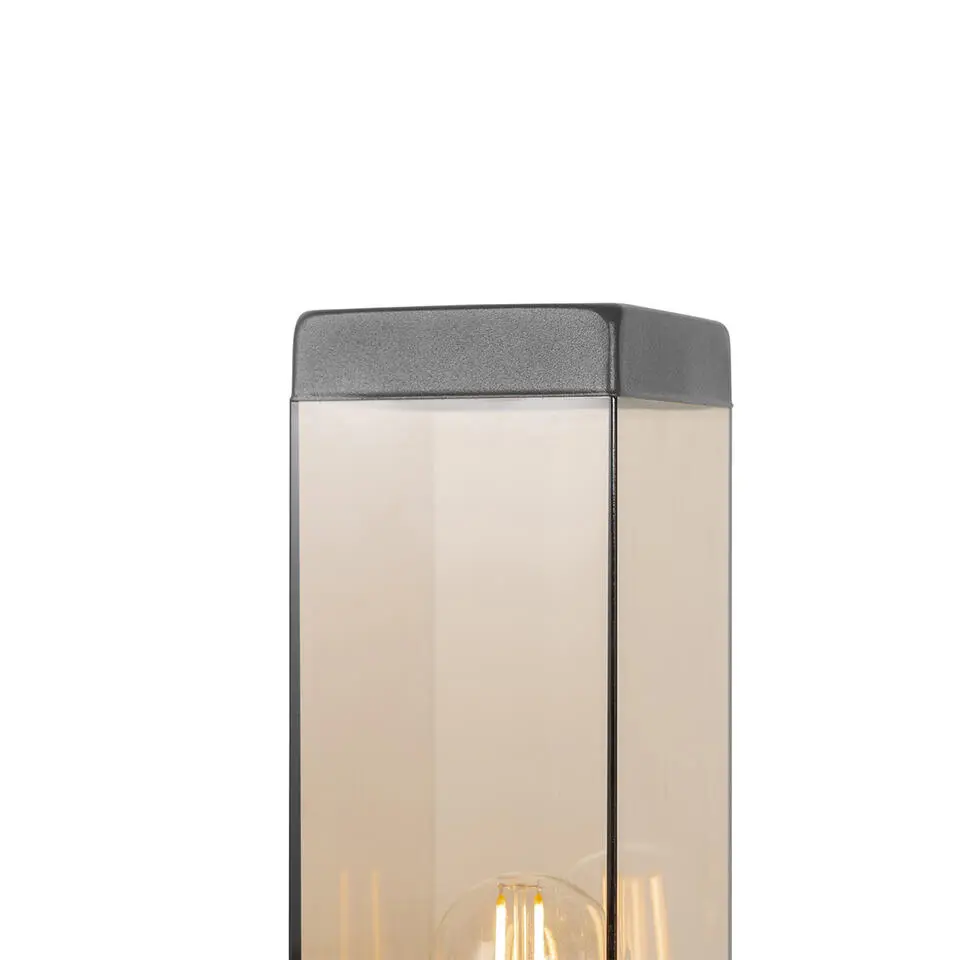 Qazqa staande buitenlampen malios bruin e27