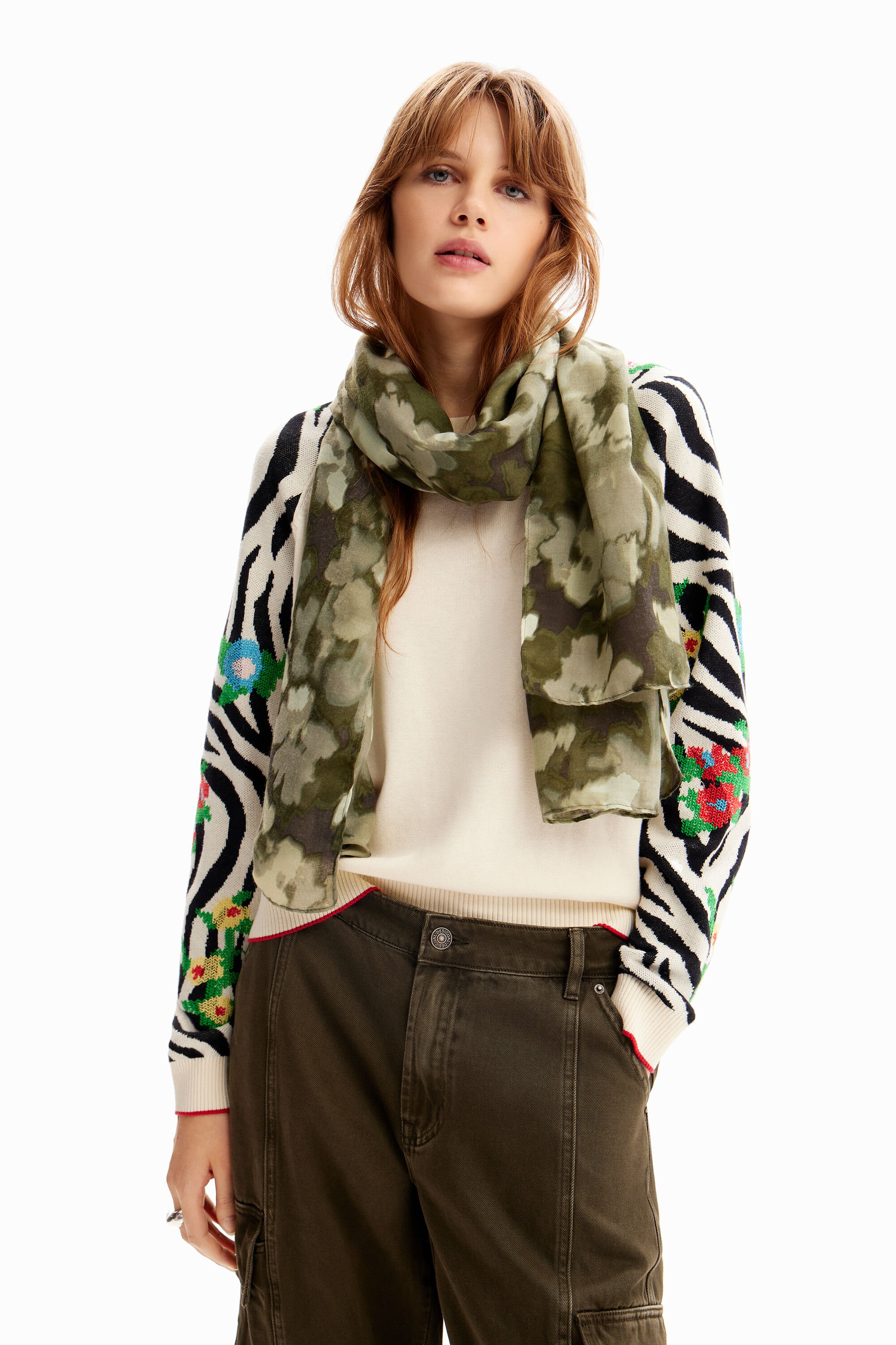 Foulard rectangulaire camouflage