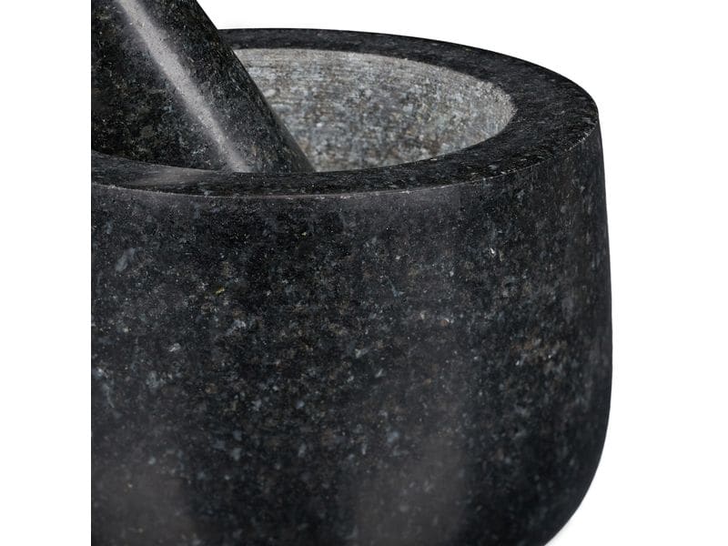 relaxdays Mörser mit Stössel 12 cm, Granit Polierter Gewürzmörser und Stössel