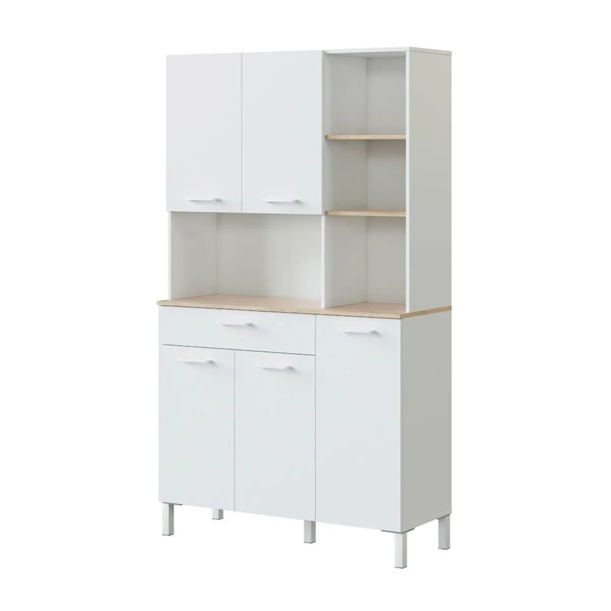 Pegane Buffet Blanc Artic/Chêne Canadien