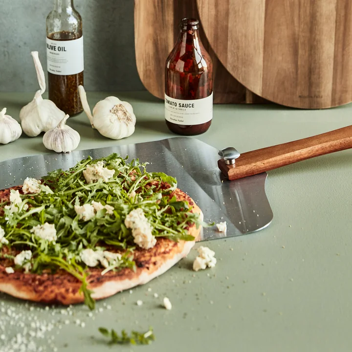 Nicolas Vahé - Pizzaschaufel mit verstellbarem Griff, Rostfreier Stahl / Akazie