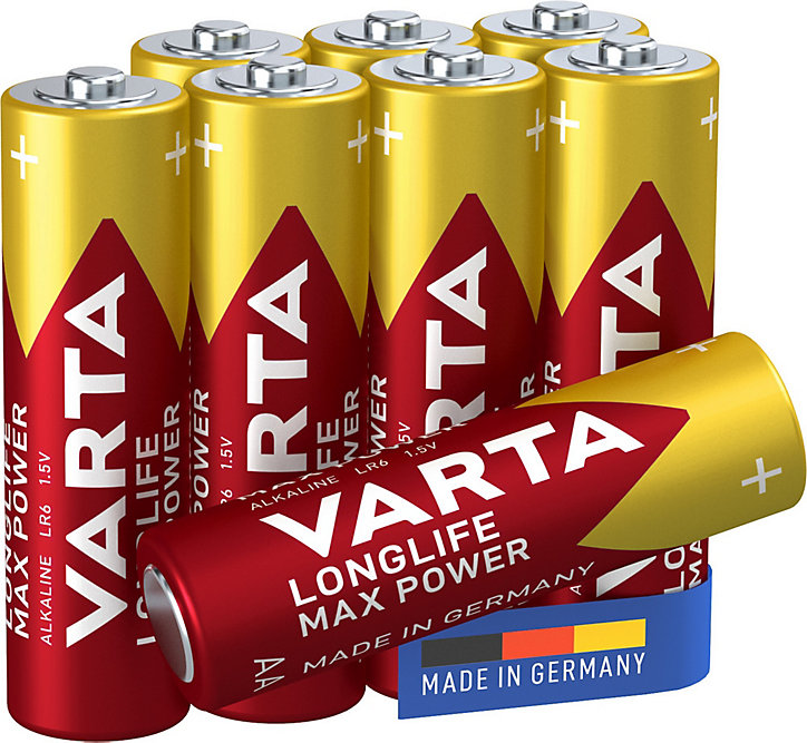 Pile alcaline AA (LR6) Varta Max Tech, lot de 6 + 2 gratuites