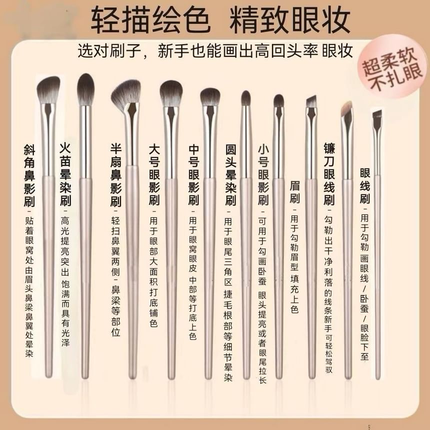 Fondes - Oogschaduw Make-up Kwast / Etui / Set