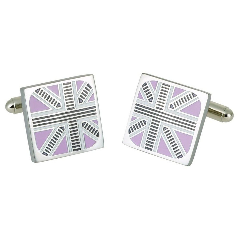 Boutons de manchette, Union jack Trimmed Pink, GB Collection